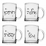 סט 4 יח' של כוס זכוכית מודפסת סט 4 יח' של כוס זכוכית מודפסת